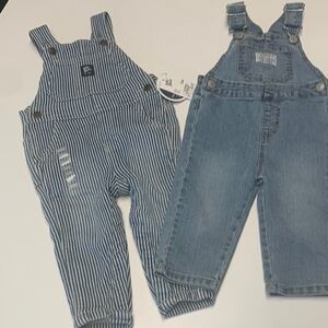 Levi's denim and NWT Osh’Gosh Striped Kids Overalls 12 months 2 pairs one price
